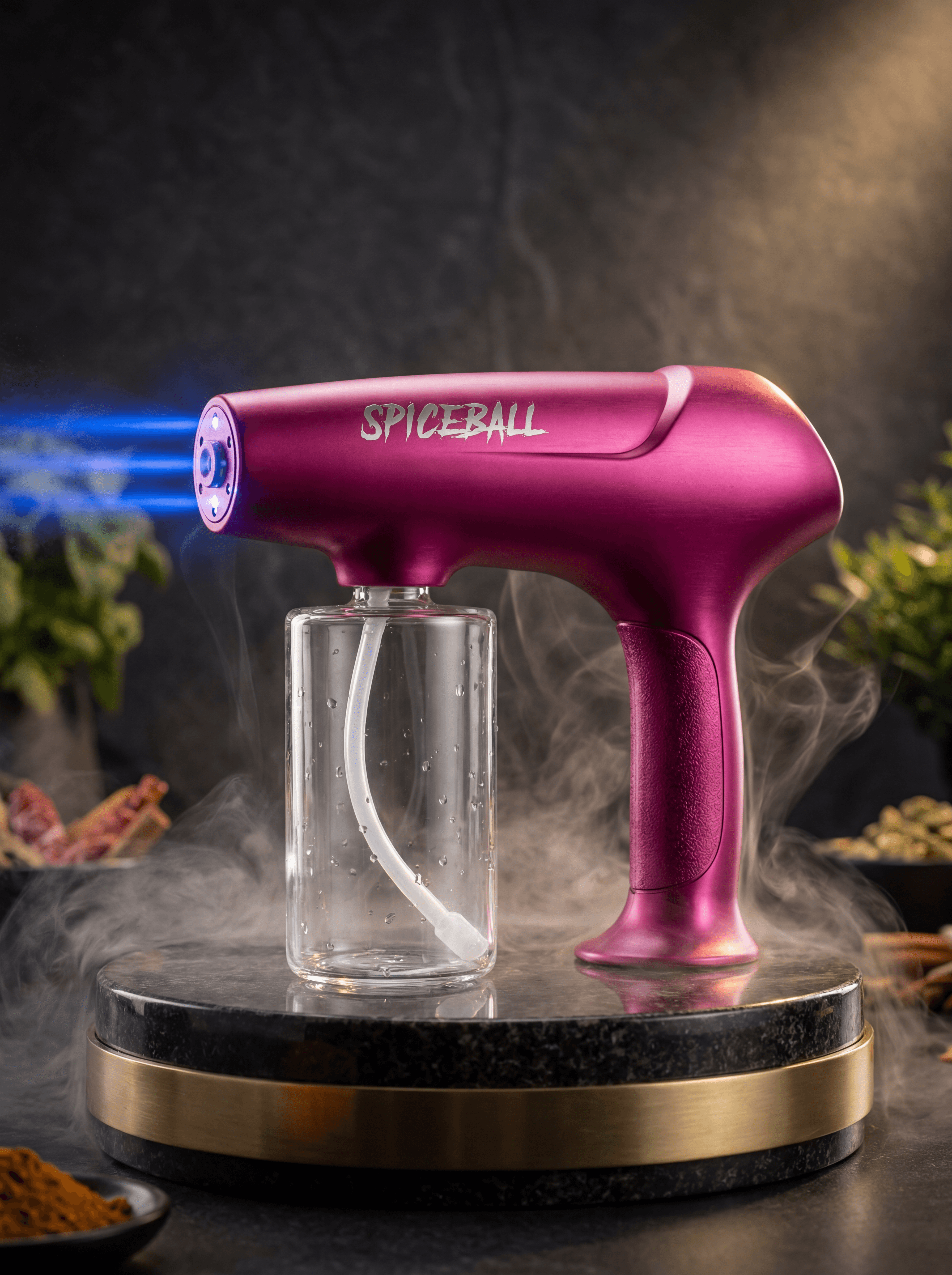 Pink Spiceball Blaster product image with vapor